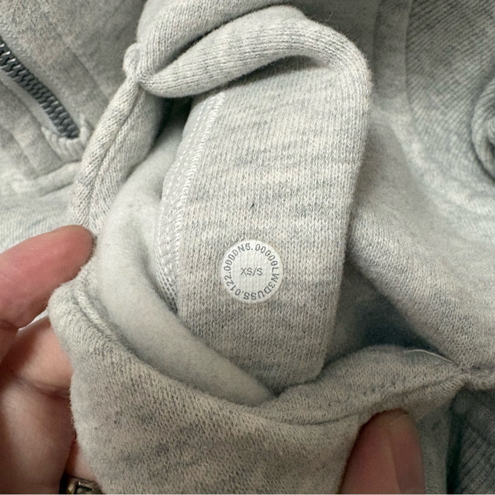 Lululemon Scuba Oversized 1/2 Zip Hoodie Heathered Core Ultra Light Grey XS/S - Picture 14 of 14